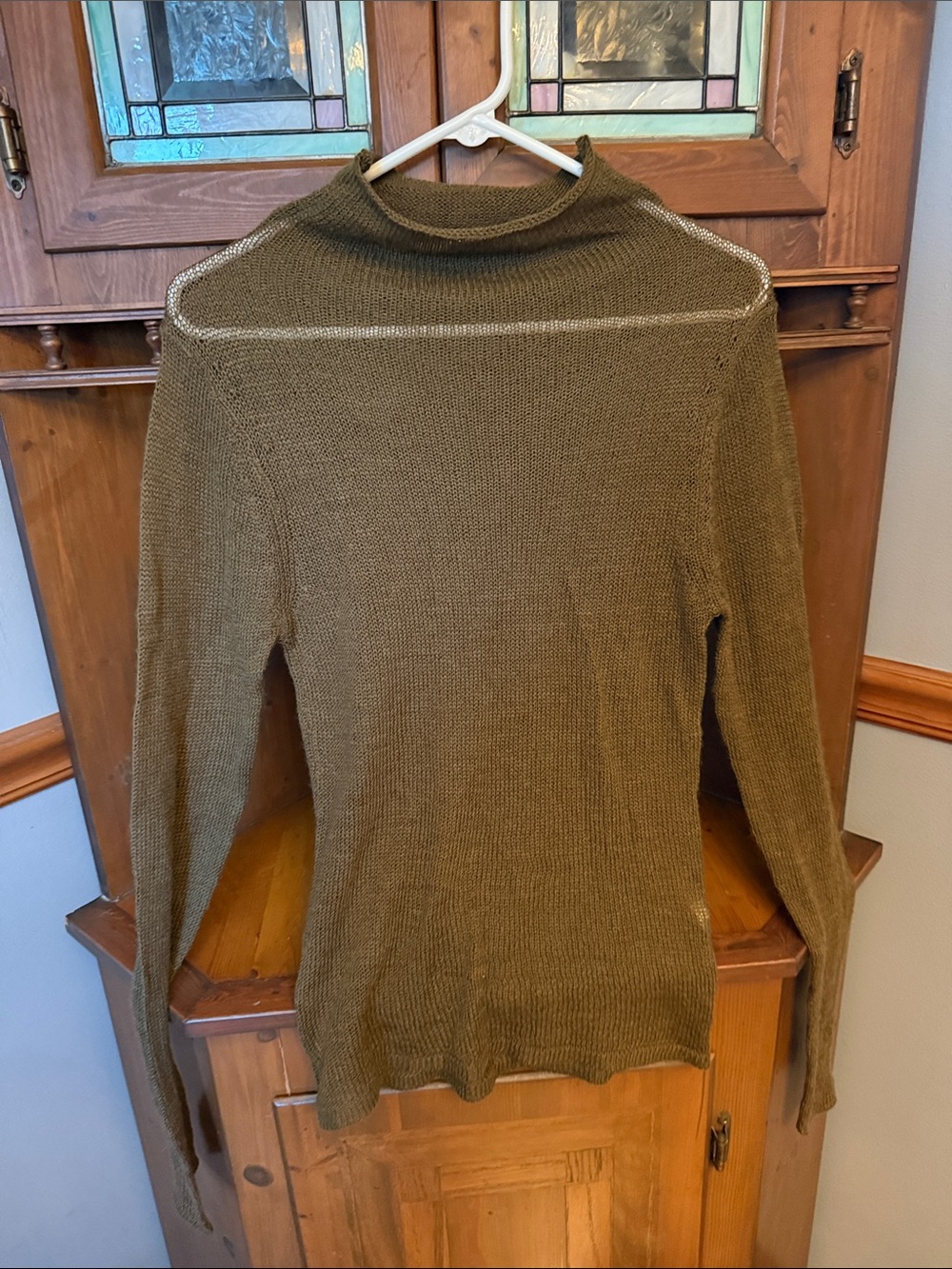 Zara Olive Green Knit Turtleneck Sweater